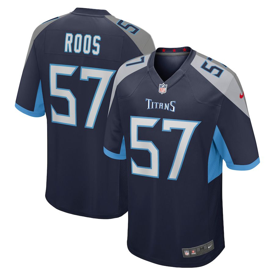 Men Tennessee Titans #57 Jordan Roos Nike Navy Game NFL Jersey